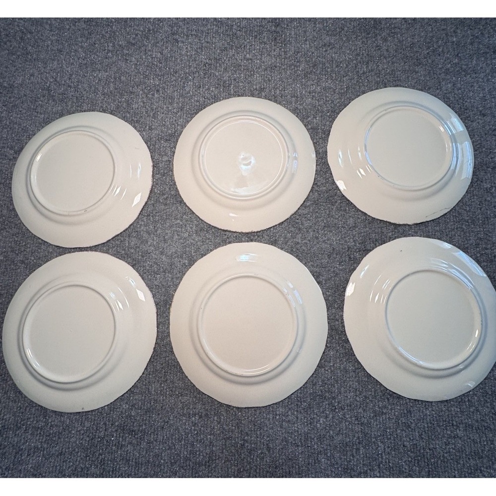 Set Of 6 Canonsburg White Magnolia 22K Gold Plates - Picture 3 of 7